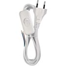 Eurosnoer 2x0,75qmm met schakelaar wit 2m Eurosnoer 2x0,75qmm met schakelaar wit 2m