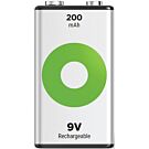 GP NiMH oplaadbare batterij E 9V 200mA blister(1) GP NiMH oplaadbare batterij E 9V 200mA blister(1)