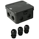 Kabeldoos Attema AK1 + 3 wartels M20 IP65 zwart