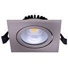 LED inbouwspot 6W 2700K 85mm 60gr vierkant verstelbaar geschuurd staal LED inbouwspot 6W 2700K 85mm 60gr vierkant verstelbaar geschuurd staal