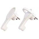 Stekker met randaarde extra plat haaks wit