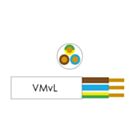 Kabel H05VV-F VMVL rond 3x1,5qmm wit