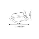 LED Downlighter 26W 3000K Rechthoekig