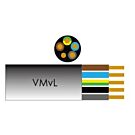 Kabel H05VV-F VMVL rond 5x1qmm zwart Kabel H05VV-F VMVL rond 5x1qmm zwart
