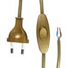brons snoer schakelaar goud schemerlamp 2 meter 2 x 0.75 qmm. maximaal 1380 watt