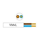 Kabel H03VV-F VMVS rond 2x0,75qmm wit Kabel H03VV-F VMVS rond 2x0,75qmm wit
