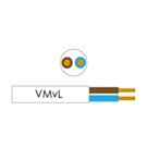 Kabel H05VV-F VMVL rond 2x1qmm wit