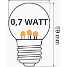 LED kogellamp E27 helder extra warm wit 0,7W