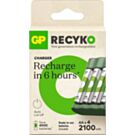 GP Batterijlader USB 3H met 4x2100mA AA batterij