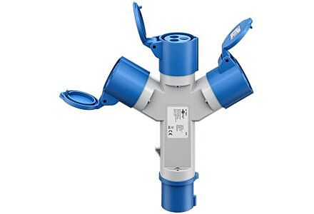 CEE adapter CEE stekker naar 3x CEE contra stekker