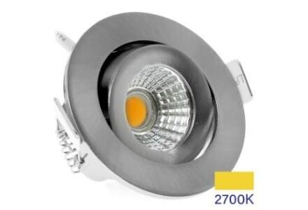 LED inbouwspot 5W 2700K 62mm 60gr rond verstelbaar geschuurd staal