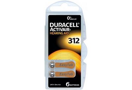 Duracell gehoor batterij 312 blister(6)