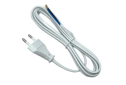 Eurosnoer 2x0,75 mm², Wit 5m PVC Kabel