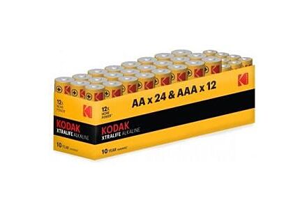 Kodak Xtralife batterij 24xAA+12AAA box(36)