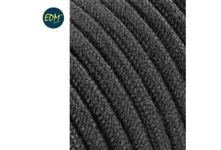 EDM Omsponnen Snoer Zwart 5m - 2 Aderig Kabel
