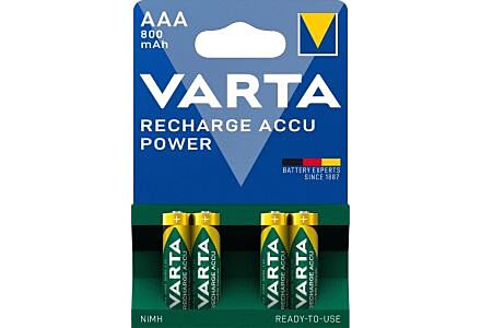 Varta NiMH AAA Oplaadbare Batterijen 800mAh (4 stuks)