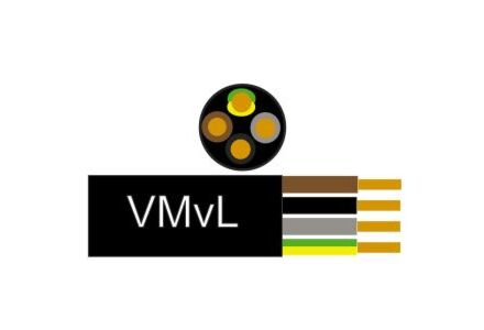 Kabel H05VV-F VMVL rond 4x1qmm zwart