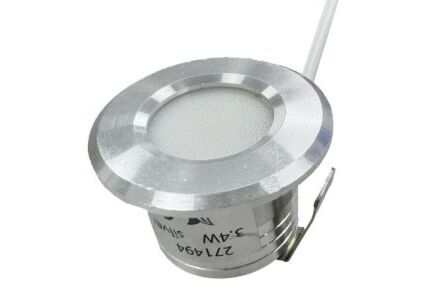 LED mini inbouwspot 1,5W 2700K 37mm 60gr rond vast geschuurd staal