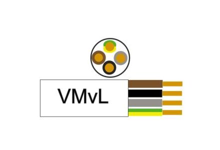 Kabel H05VV-F VMVL rond 4x1qmm wit