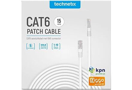 Technetix CAT6 UTP Patchkabel 15m Wit