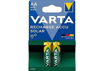 Varta NiMH AA 800mAh Solar Batterijen (2 stuks)