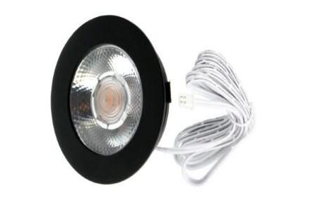 LED meubelspot 3W 2700K 62mm rond zwart