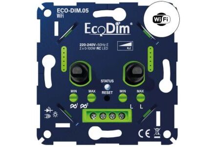 EcoDim LED Dimmer DUO WiFi 0-100W Fase Afsnijding
