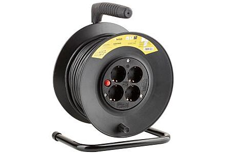 Technik Kabelhaspel 25m met 4 stopcontacten