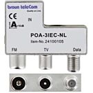 Coax opdruk verdeler 3-voudig IEC - TV-DATA-RADIO Coax opdruk verdeler 3-voudig IEC - TV-DATA-RADIO