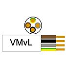 Kabel H05VV-F VMVL rond 4x1qmm wit Kabel H05VV-F VMVL rond 4x1qmm wit