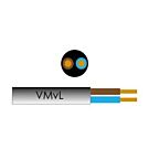 Kabel H03VV-F VMVS rond 2x0,75qmm zwart Kabel H03VV-F VMVS rond 2x0,75qmm zwart