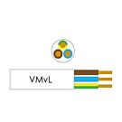 Kabel H03VV-F VMVS rond 3x0,75qmm wit Kabel H03VV-F VMVS rond 3x0,75qmm wit