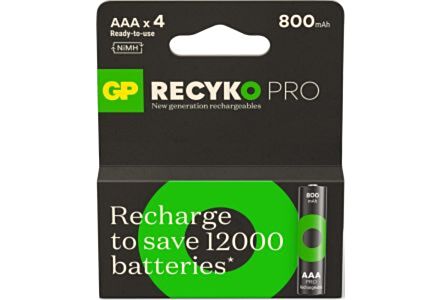 GP ReCyko Pro AAA Oplaadbare Batterijen 800mAh