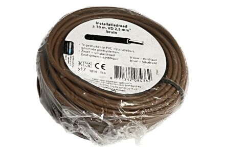 VD Draad 2.5mm Bruin 10m Rol