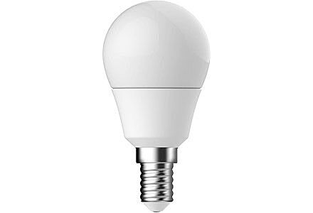 Energetic LED kogel E14, 4,9-40W, mat, warm wit