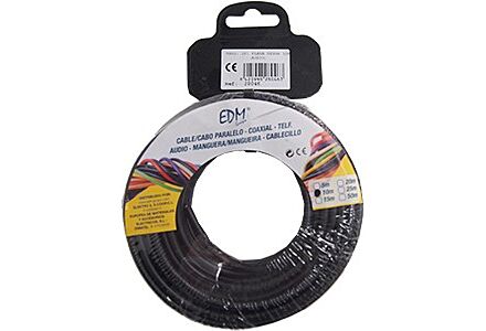 EDM Ovale PVC Kabel 2x1qmm Zwart 10m