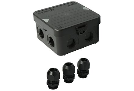 Kabeldoos Attema AK1 + 3 wartels M20 IP65 zwart