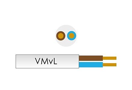 Kabel H03VV-F VMVS rond 2x0,75qmm zilver transparant