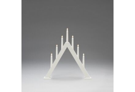 Konstsmide kerstkandelaar 7-delig wit hout 3931-205