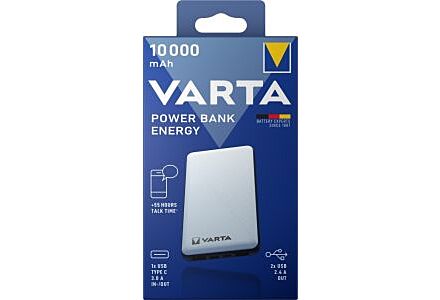 Powerbank 10.000mA zilver USB + USB-C