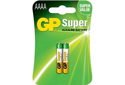 GP Alkaline AAAA Batterij 1.5V Blister (2 stuks)