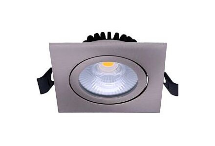 LED inbouwspot 6W 2700K 85mm 60gr vierkant verstelbaar geschuurd staal