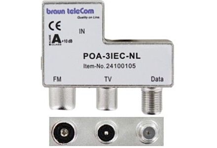 Coax opdruk verdeler 3-voudig IEC - TV-DATA-RADIO