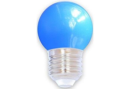 LED kogellamp E27 blauw 1W
