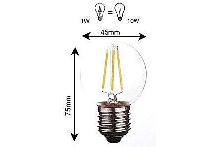 Hope LED Kogel E27 2200K Helder Filament