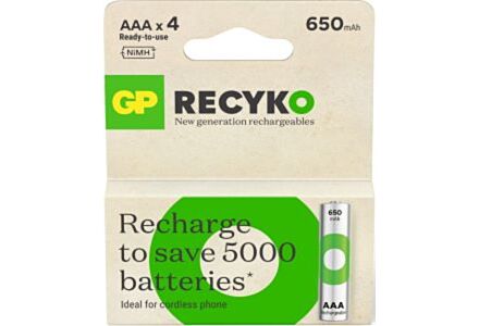 GP ReCyko AAA oplaadbare batterij, 4-pack
