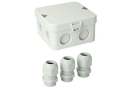 Kabeldoos Attema AK1 + 3 wartels M25 IP65 grijs
