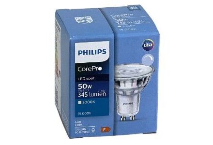 Philips LED spot GU10 4-50W 3000K dimbaar