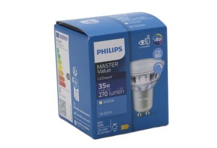 Philips GU10 LED spot - 3,7W dimbaar, 3000K