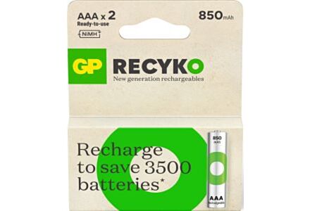 GP ReCyko AAA NiMH oplaadbaar 850mAh (2st)